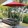Red folding garden umbrella - 220 x 225 cm