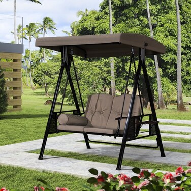 2 seater swing - brown - 160x160x120 cm