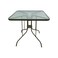 Single outdoor coffee table, black glass, 70-70 cm