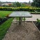Single outdoor coffee table, black glass, 70-70 cm