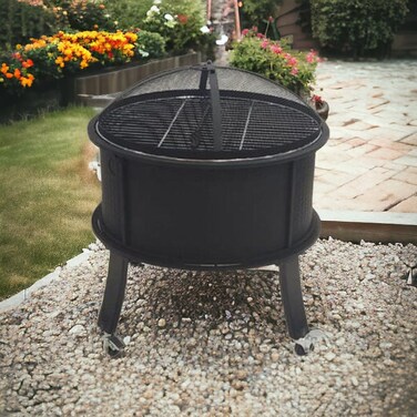 Black metal fire stove, 53 x 62 cm