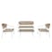 Light brown outdoor seating, 4 seater, glass table