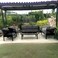 Black-gray outdoor seating, 7 seats with aluminum table