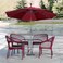 Red illuminated folding garden umbrella, 300 x 285 cm