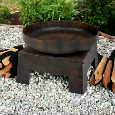 Dark brown metal fire stove, 60 x 39 cm