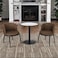 Tea table and 2 chairs set with brown glass top