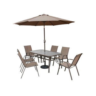 6 seater tent dining table with glass table