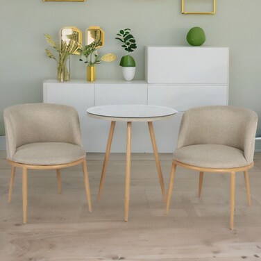 طقم طاولة شاي 2 كرسي بسطح زجاج