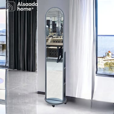 Floor mirror with frame - gray - 35-170 cm