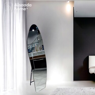 مرآة أرضية اطار - اسود - 50-160 سم