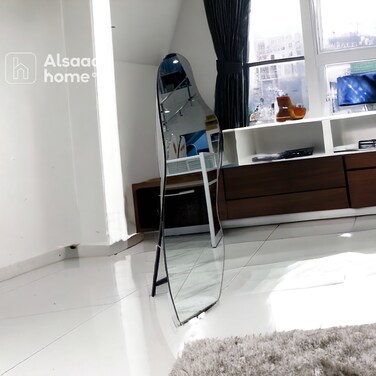 مرآة أرضية اطار - اسود - 50-160 سم