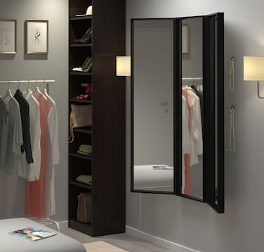 Wall mirror, black frame - &lrm;130x150 cm