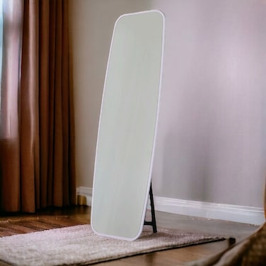 Floor mirror, white metal frame, 54 x 170 cm