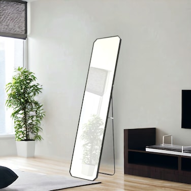 مرآة أرضية اطار  اسود 50-160 سم