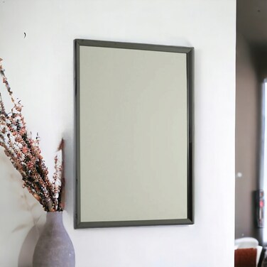 Wall mirror, black frame, 80 x 60 cm