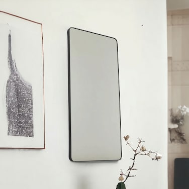 Wall mirror, black frame, 140 x 70 cm