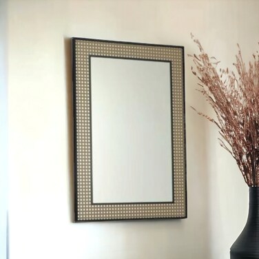Wall mirror, metal frame, 70 x 50 cm