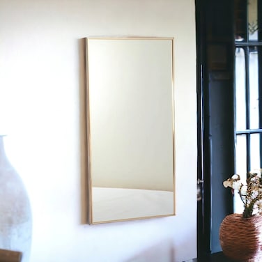 Wall mirror, gold frame, 140 x 70 cm