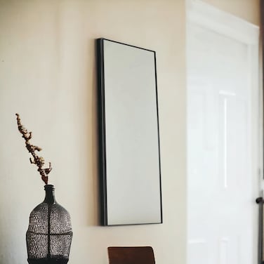 Wall mirror, black frame, 170 x 65 cm