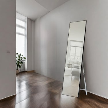 Floor mirror, black frame, 44 x 155 cm