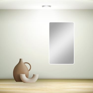 Unbreakable wall mirror, white frame, 120 x 60 cm