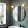 Round wall mirror, resistant to breakage, golden frame, 90 x 90 cm