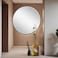 Round, unbreakable wall mirror, black frame, 100 x 100 cm