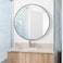Round, unbreakable wall mirror, black frame, 100 x 100 cm