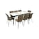 Marble Dining Table - 8 Chairs - Brown