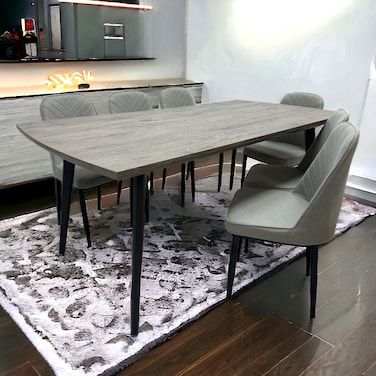 Wood dining table 8 chairs