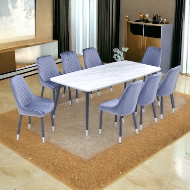 طاولة طعام رخام 8 كرسي