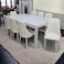 White Marble Dining Table - 8 Velvet Chairs