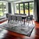 Wooden dining table with 8 chairs, gray