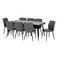 Wooden dining table with 8 chairs, gray