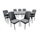 Wooden dining table with 8 chairs, gray