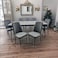 Wooden dining table with 8 chairs, gray