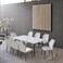 Wooden dining table with 8 chairs, white - light grey