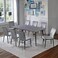 Wooden dining table with 8 chairs, gray