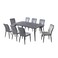 Wooden dining table with 8 chairs, gray