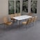 Marble dining table with 8 chairs brown