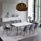 Gray marble dining table with 8 chairs