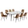 طاولة طعام رخام 8 كرسي بني فاتح
