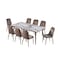 طاولة طعام رخام 8 كرسي بني