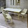 Marble dining table and 8 coffee chairs