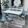 Gray marble dining table with 8 chairs