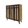 Multi-purpose shoe rack with 3 doors - brown