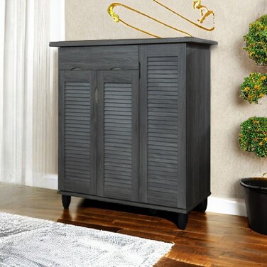 دولاب أحذية متعدد الأغراض رمادي 100X40X90 سم