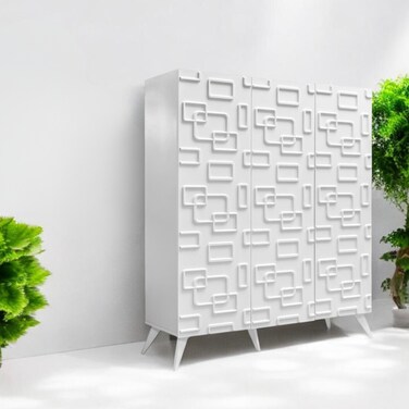 دولاب أحذية  3 باب متعدد الأغراض  - 125x36x114  سم