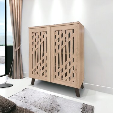 دولاب أحذية  متعدد الأغراض 2 باب - خشبي