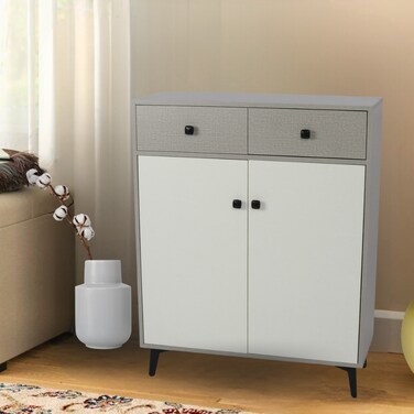 Multi-purpose shoe cabinet, 2 doors, 2 drawers, 100x32x80 cm